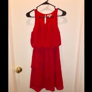 Red above the knee dress